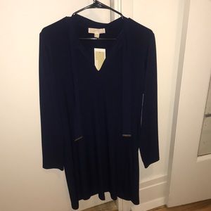 Michael Kors Navy Long-Sleeve Dress